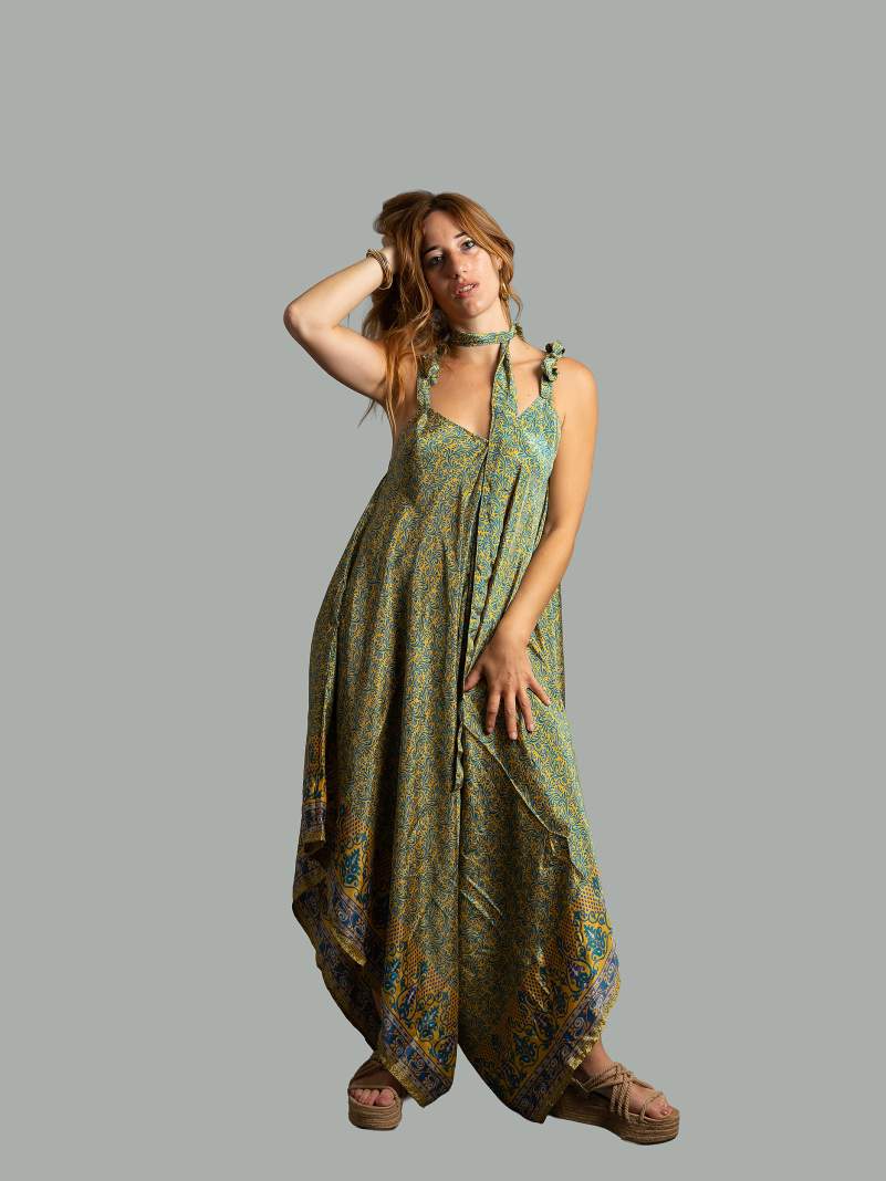 Tuta jumpsuit giallo e verde – Yoga