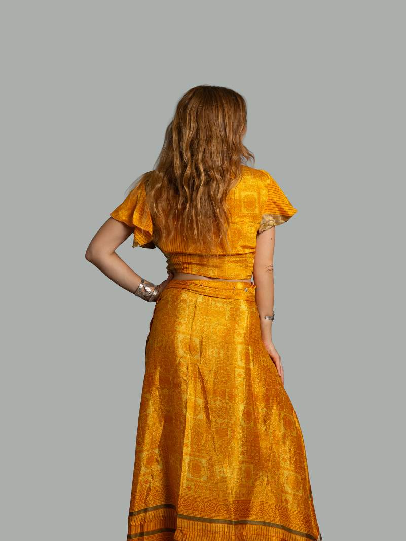 Wrap top e Gonna a Portafoglio giallo - Manali