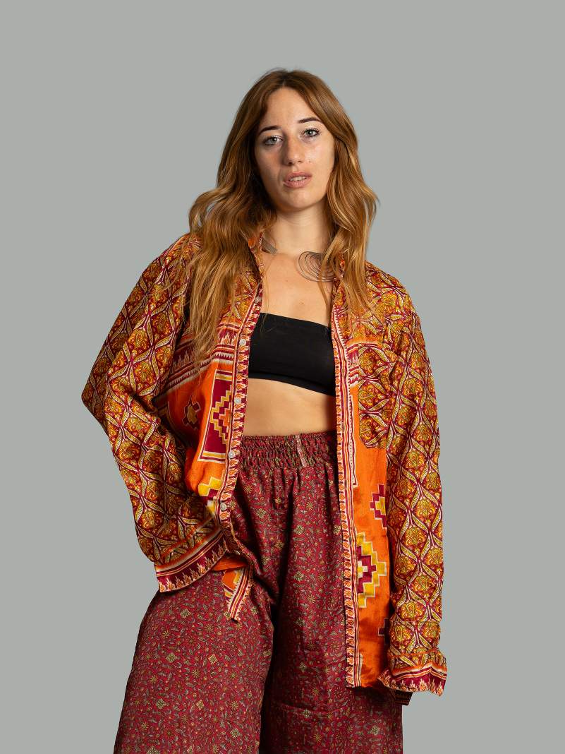 Camicia LXL rosso e arancione