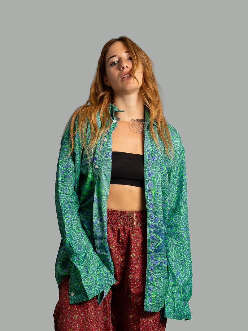 Camicia LXL azzurro e verde