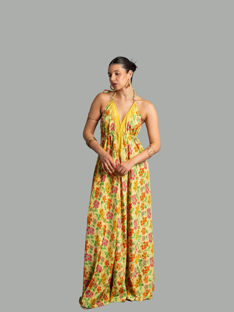 Abito etnico lungo giallo – Delhi