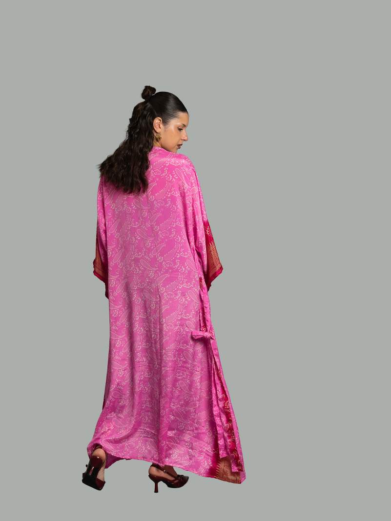 Kimono aperto rosa - Gujarat