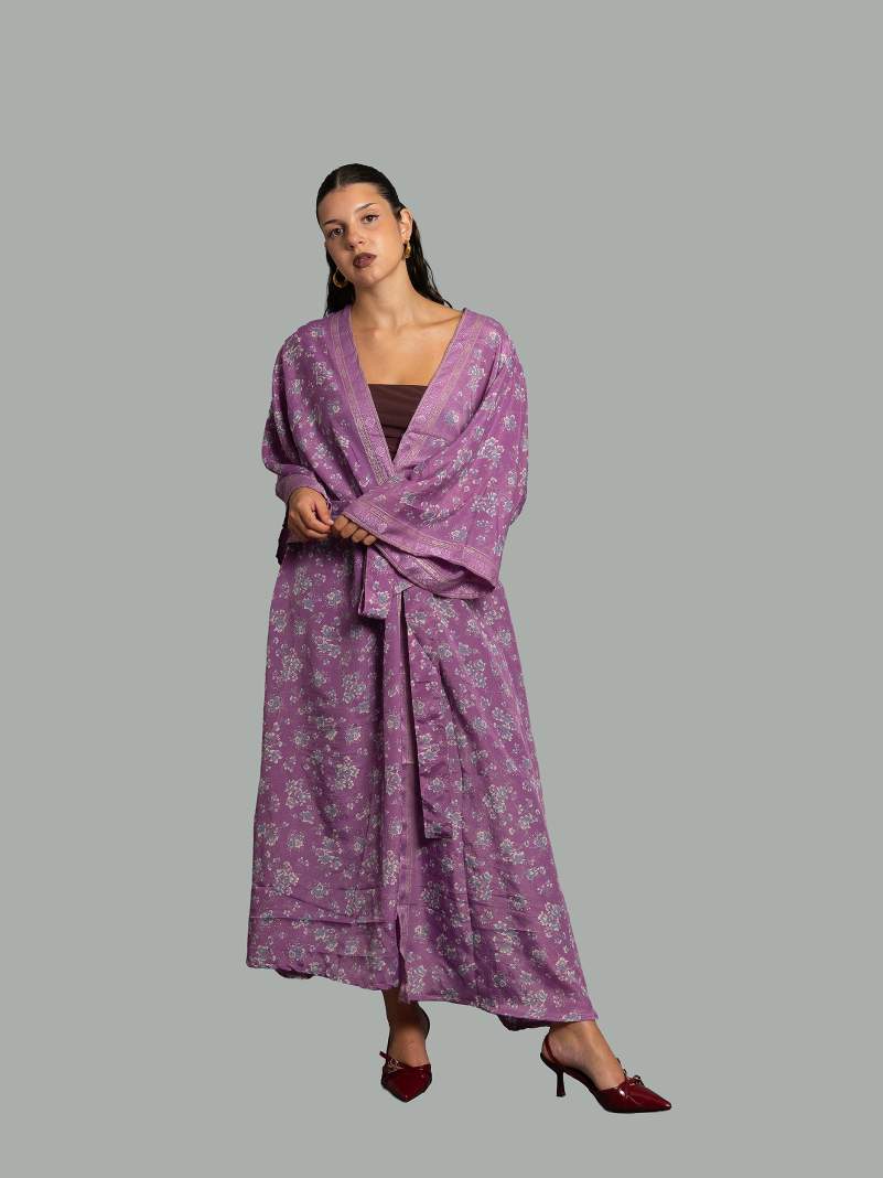 Kimono aperto lilla - Gujarat