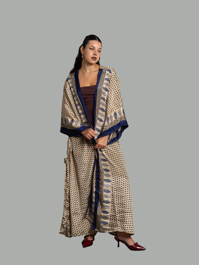 Kimono aperto beige - Gujarat