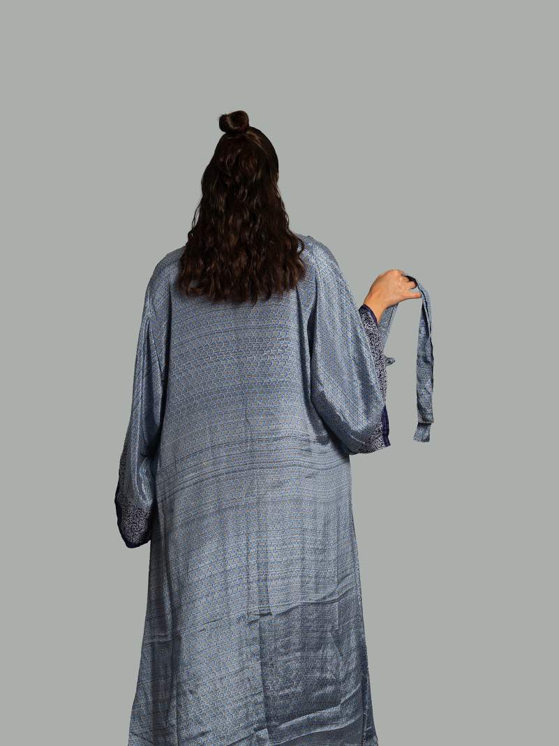 Kimono aperto ceruleo - Gujarat