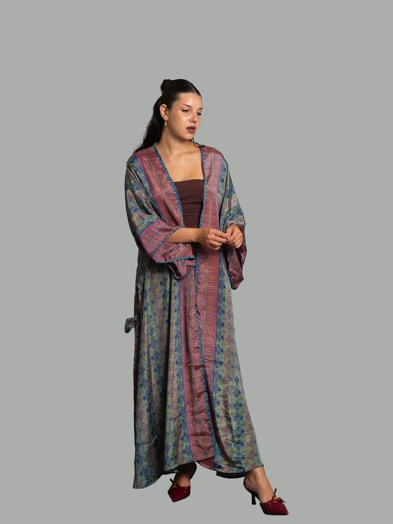 Kimono aperto blu - Gujarat