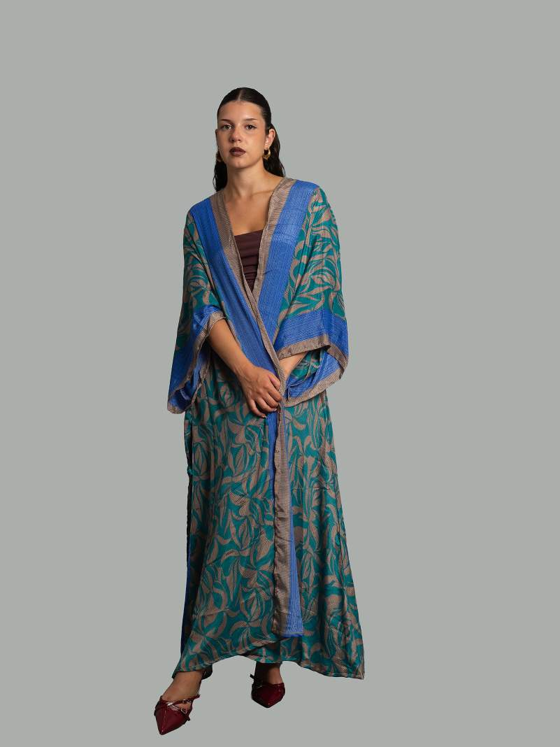 Kimono aperto azzurro - Gujarat