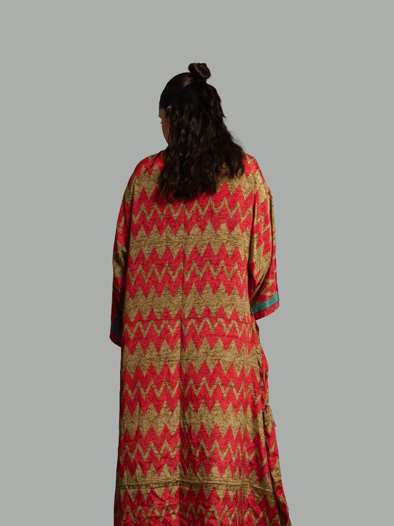 Kimono aperto rosso - Gujarat
