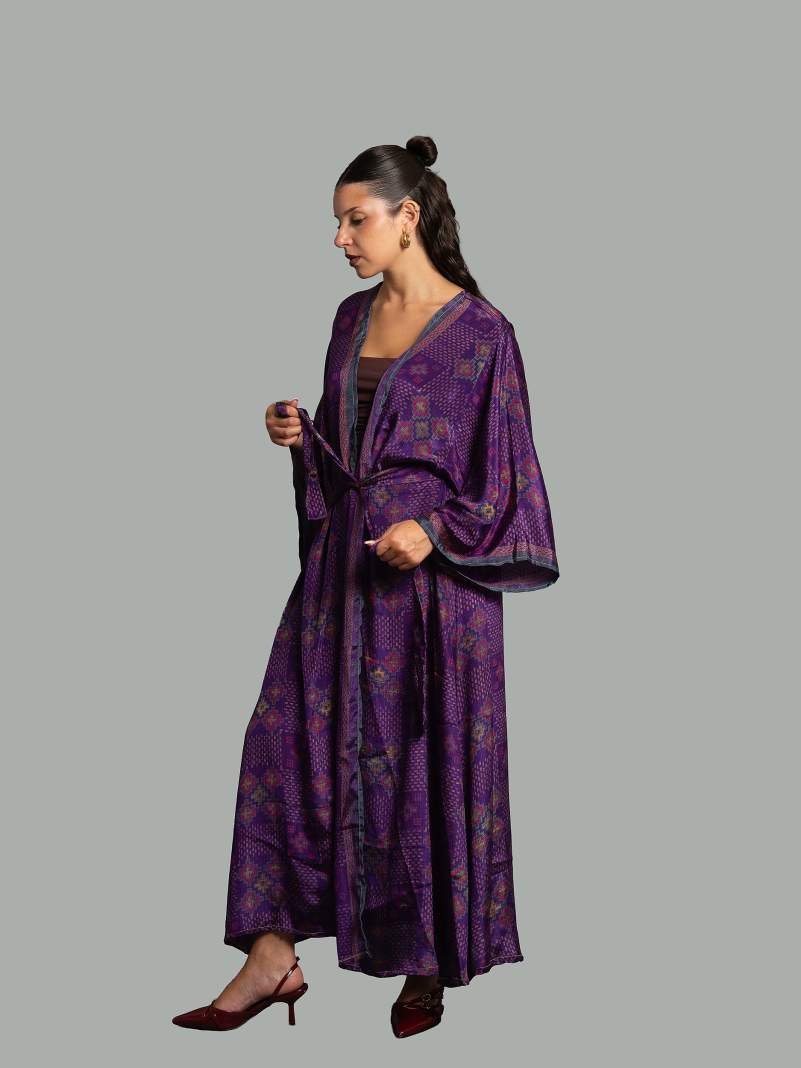 Kimono aperto viola - Gujarat