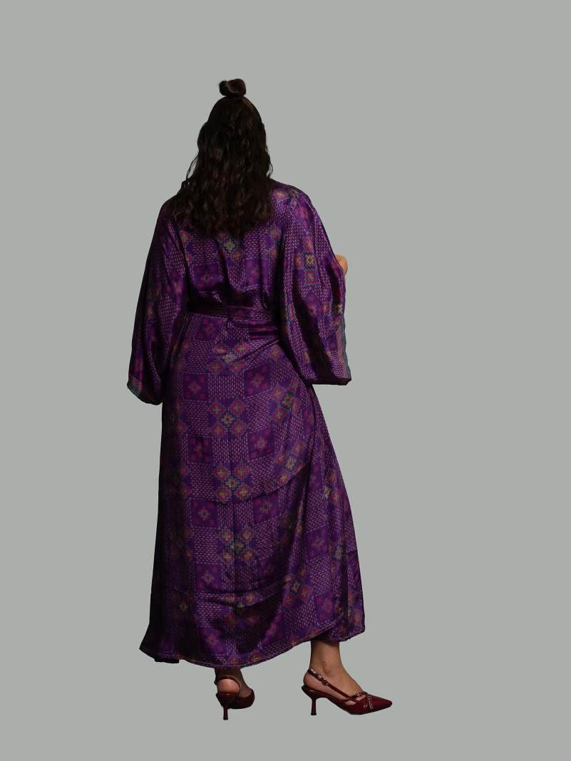 Kimono aperto viola - Gujarat