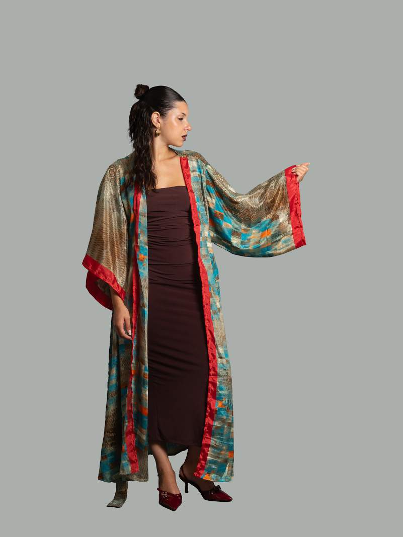 Kimono aperto geometrie - Gujarat