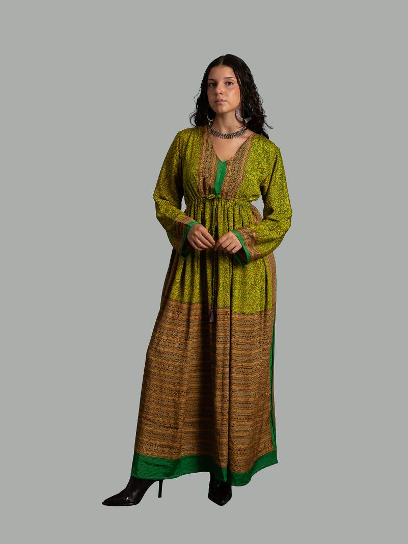 Abito Maniche lunghe verde e giallo - Orissa