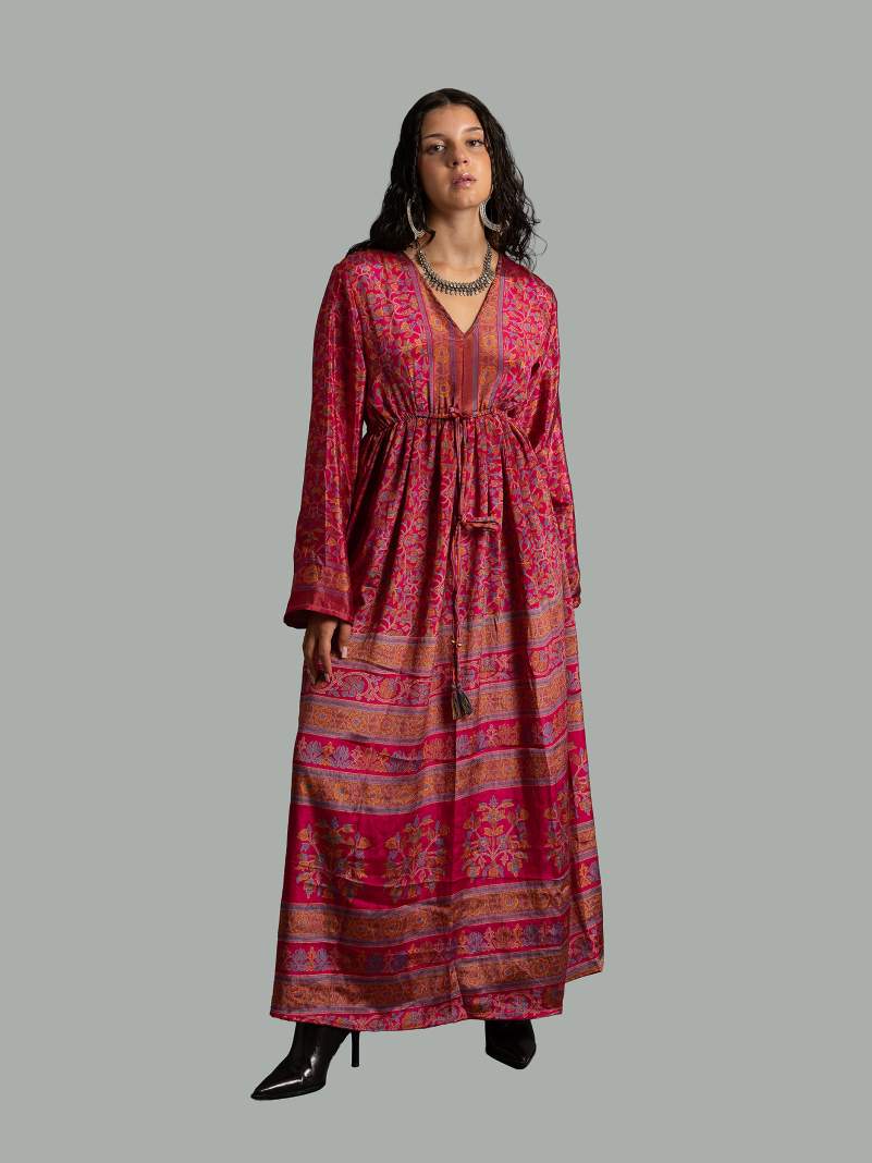 Abito Maniche lunghe fucsia - Orissa