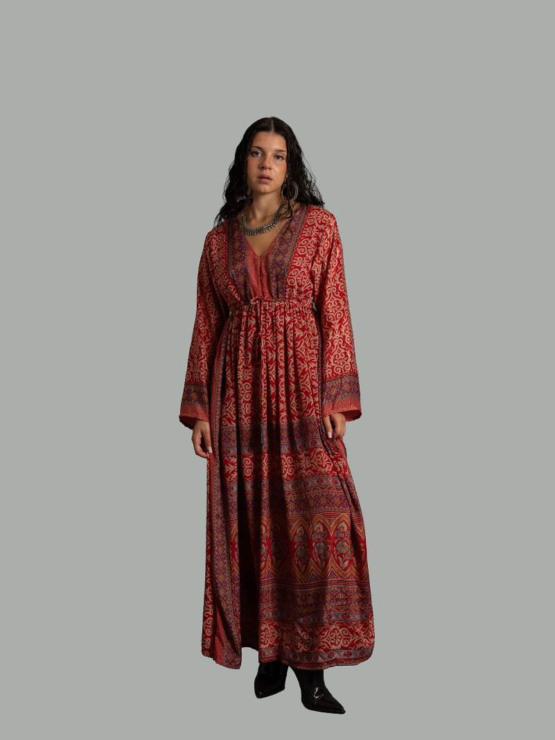 Abito Maniche lunghe rosso - Orissa