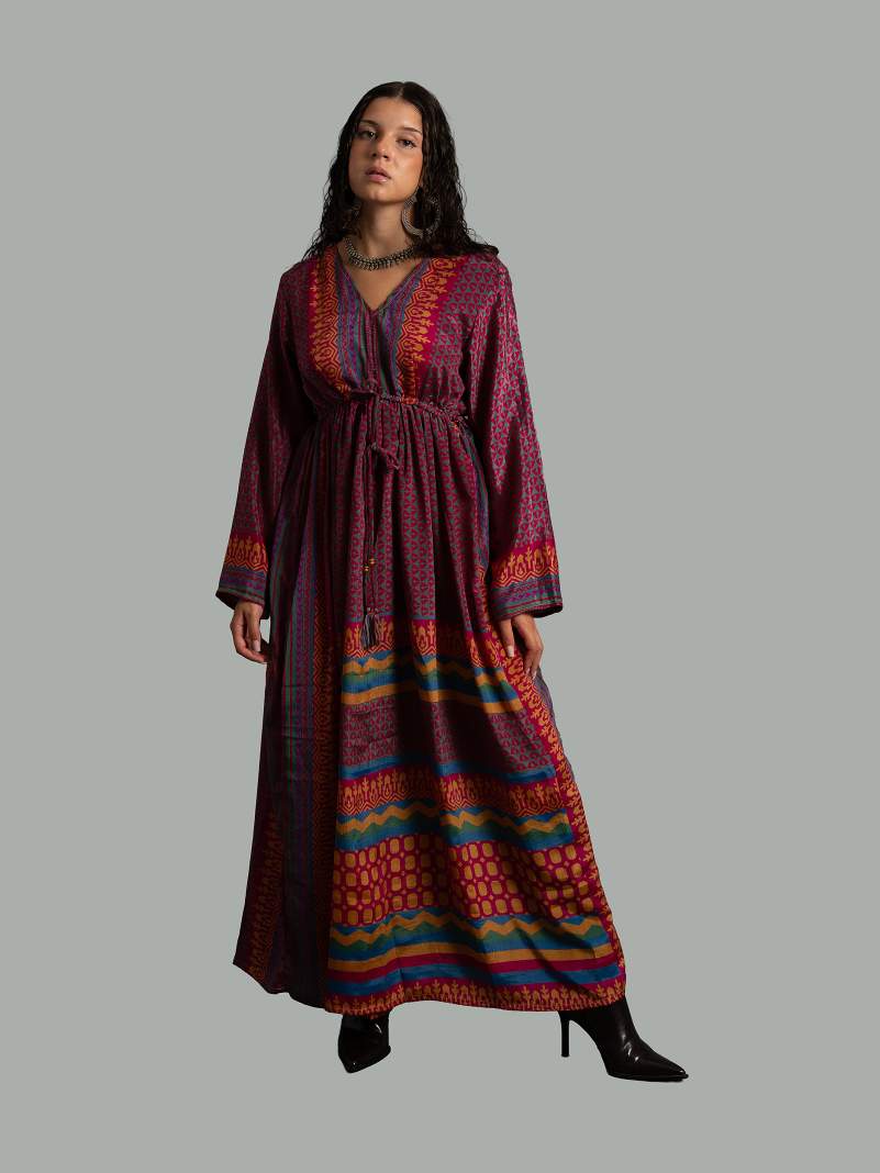 Abito Maniche lunghe fucsia - Orissa