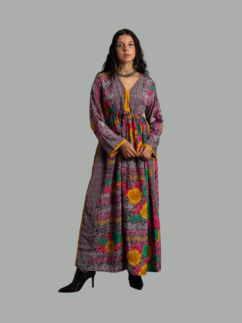 Abito Maniche lunghe fiori - Orissa