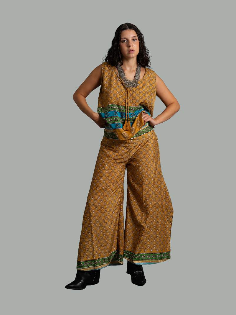 Completo Top smanicato e pantalone arancione - Cochin