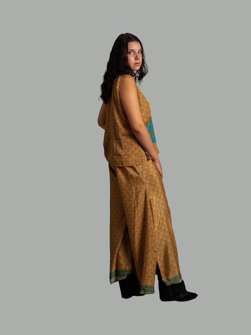 Completo Top smanicato e pantalone arancione - Cochin