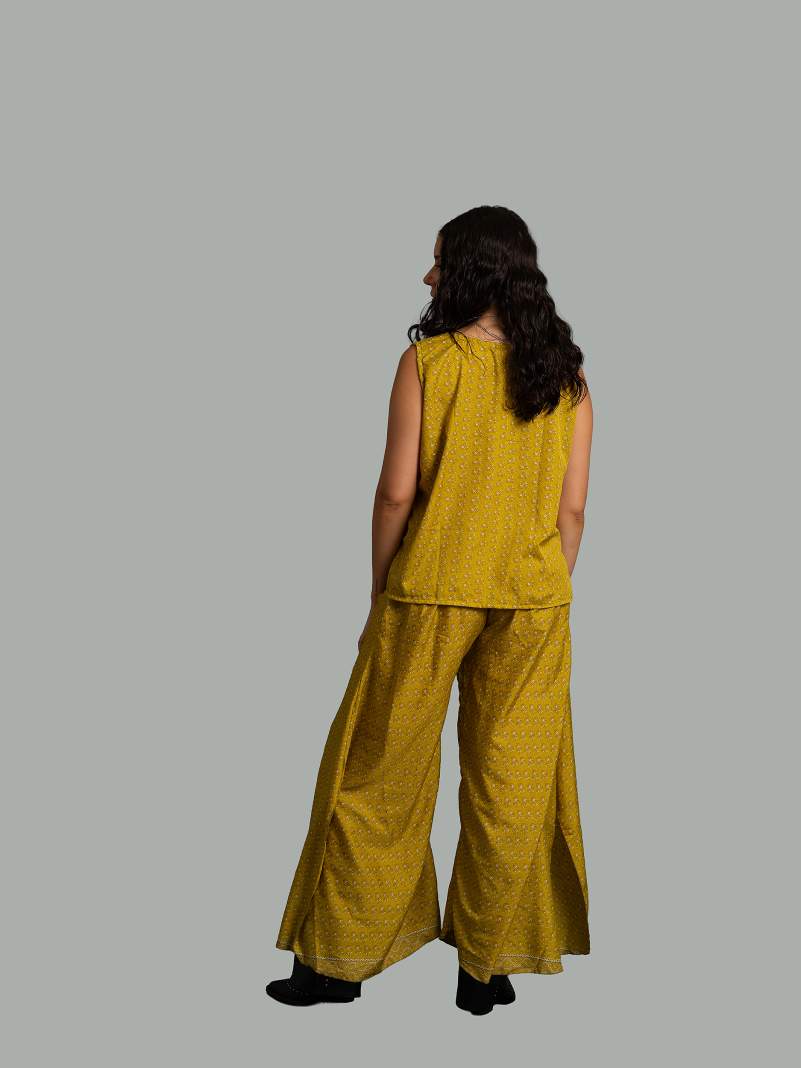 Completo Top smanicato e pantalone giallo - Cochin