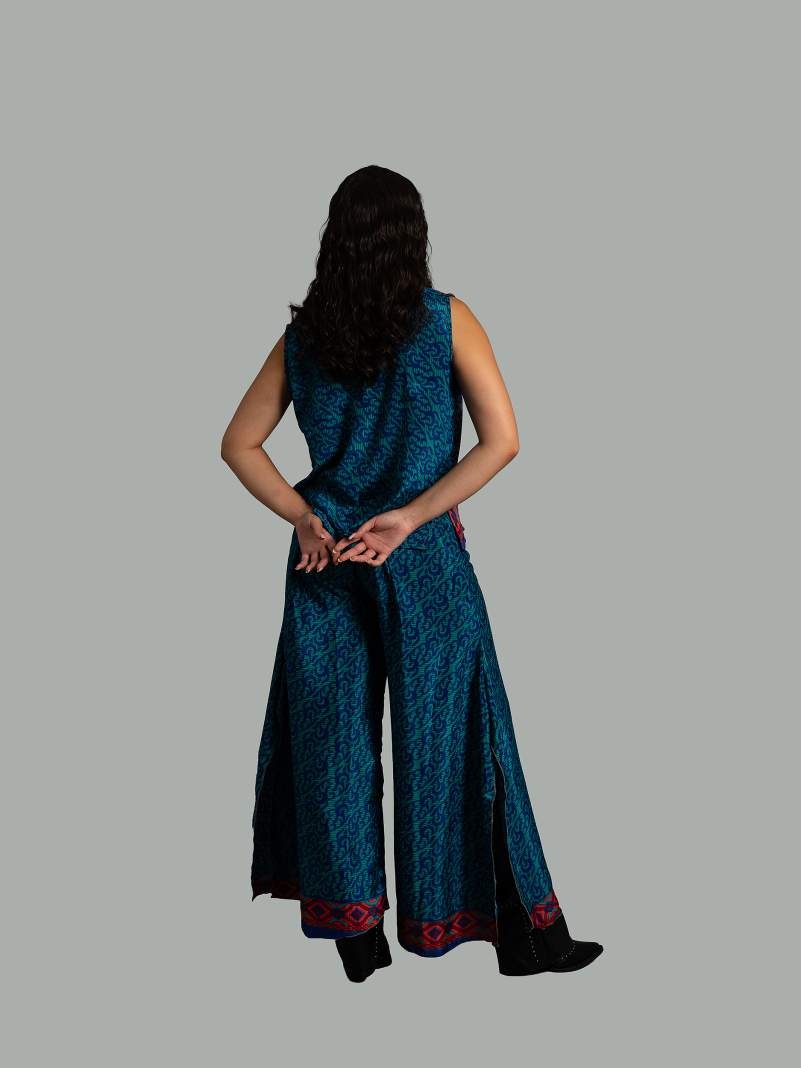 Completo Top smanicato e pantalone blu - Cochin