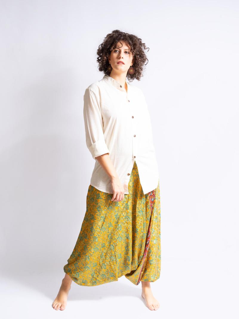 Pantalone afgano giallo e verde - Goa