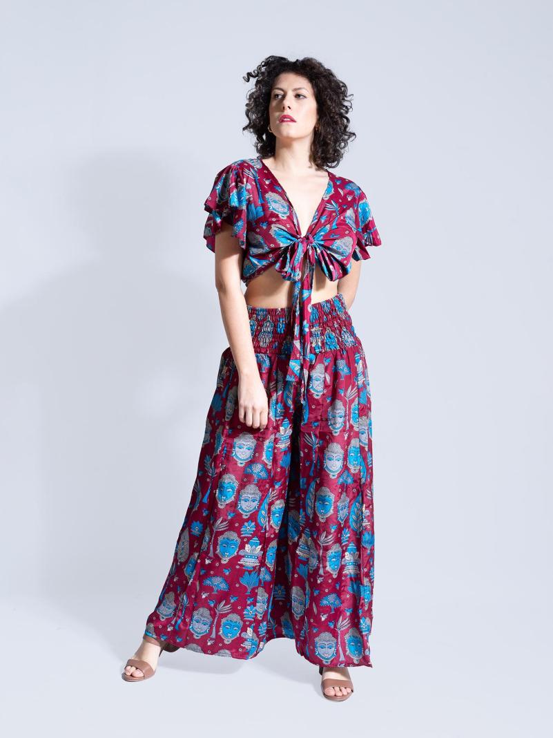 Pantalone a Palazzo LOTO Buddha Edition – Bordeaux