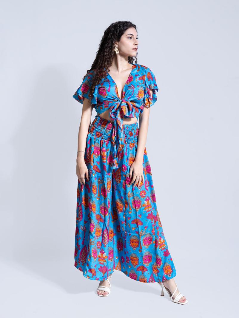 Pantalone a Palazzo LOTO Buddha Edition – Turchese