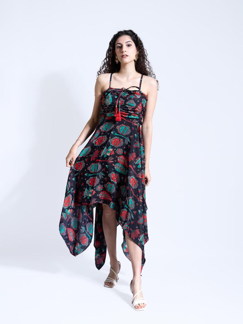 Abito con Gonna a quattro punte MANJULA Buddha Edition – Nero