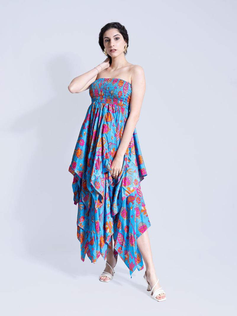 Abito con Elastico e Spalline MUMBAI Buddha Edition – Turchese