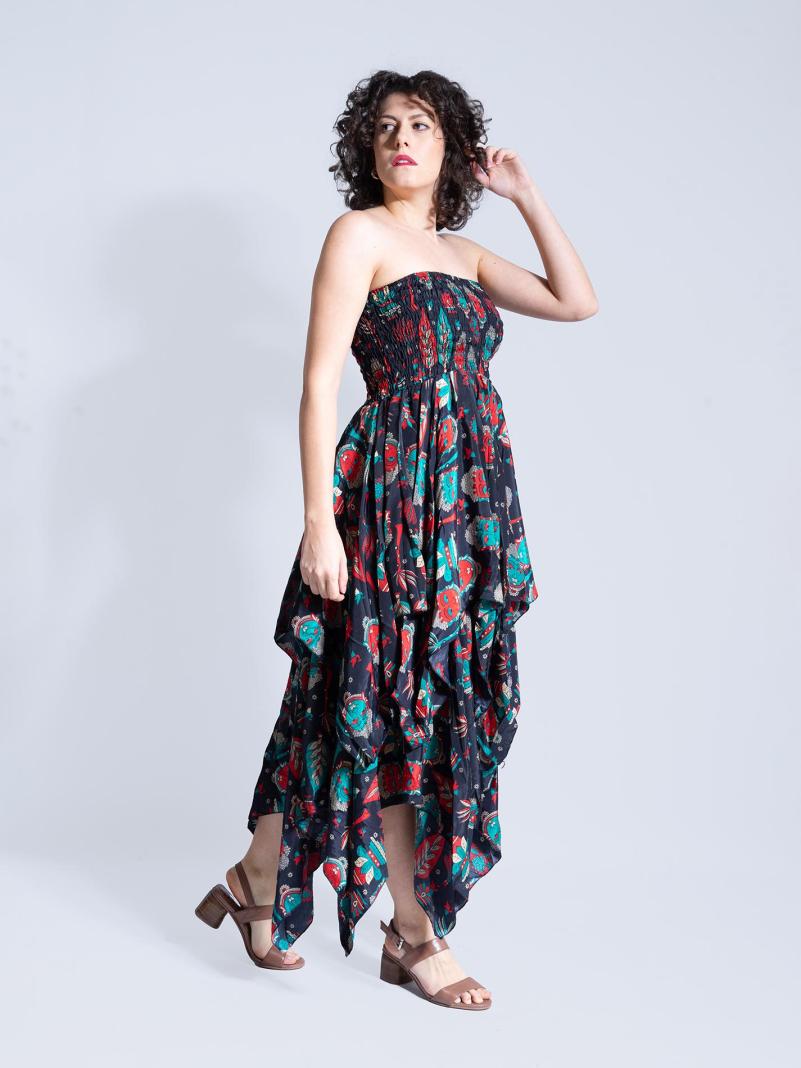 Abito con Elastico e Spalline MUMBAI Buddha Edition – Nero