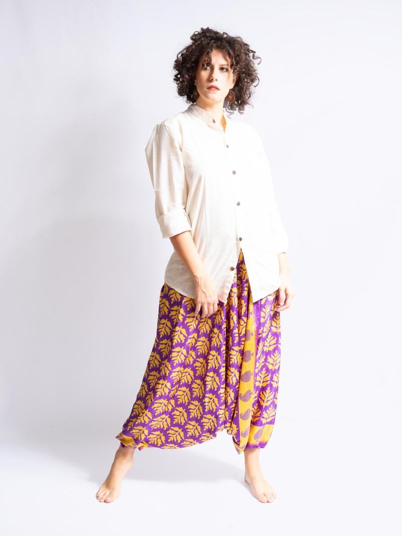 Pantalone afgano viola e giallo – Goa