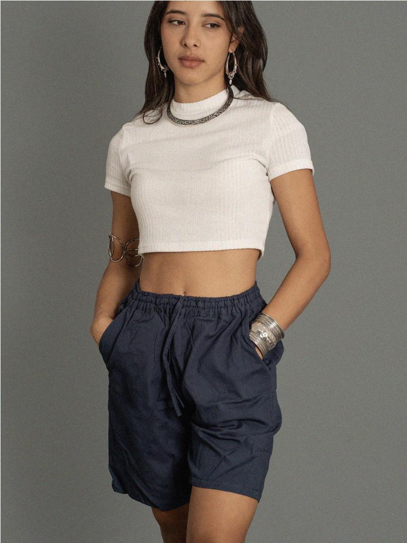 Pantaloncino in Cotone Blu – Donna – Ortigia