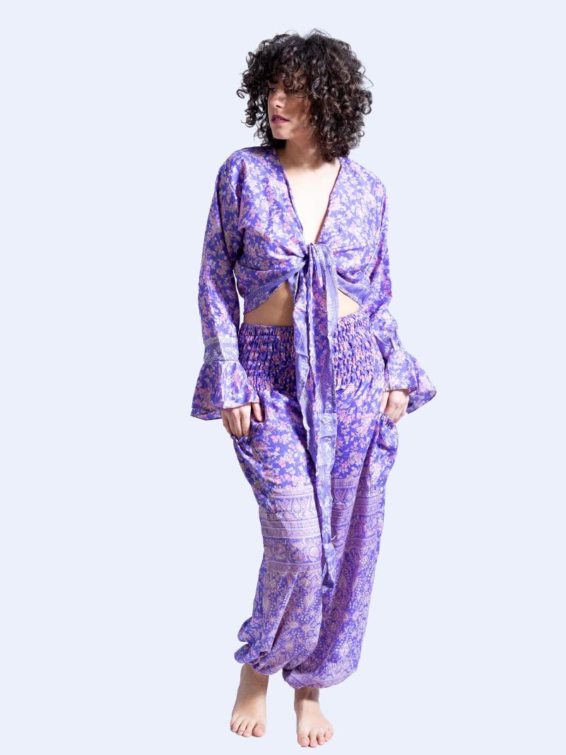 Wrap Top e Pantalone lilla – Punjabi