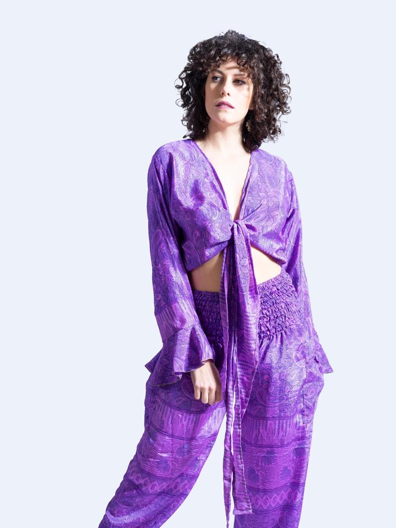 Wrap Top e Pantalone viola – Punjabi