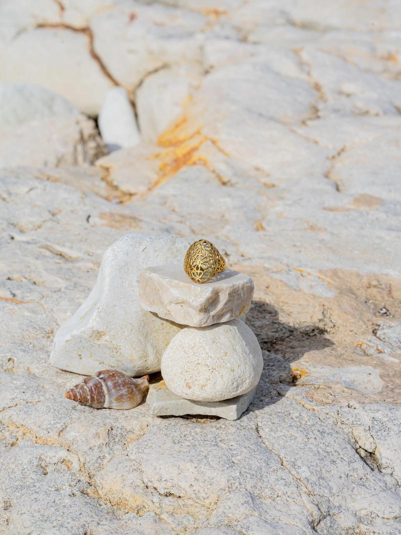 Anello Indiano in Ottone - Fiori