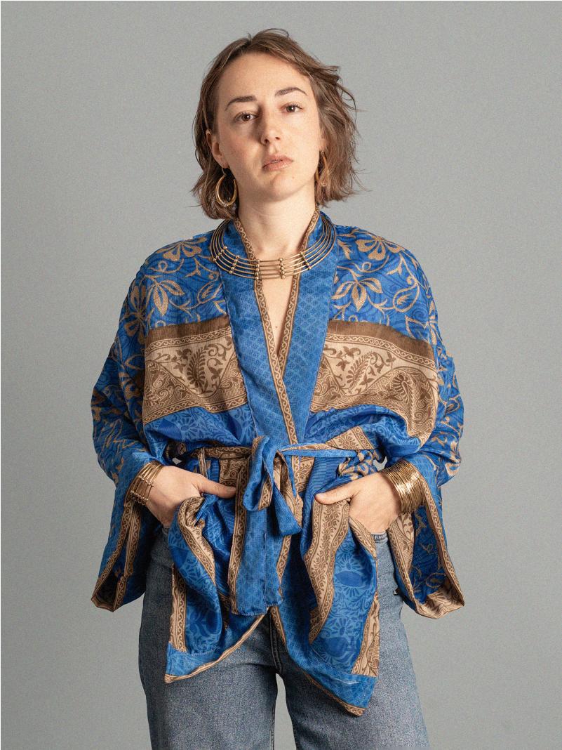 Kimono corto blu - Kerala