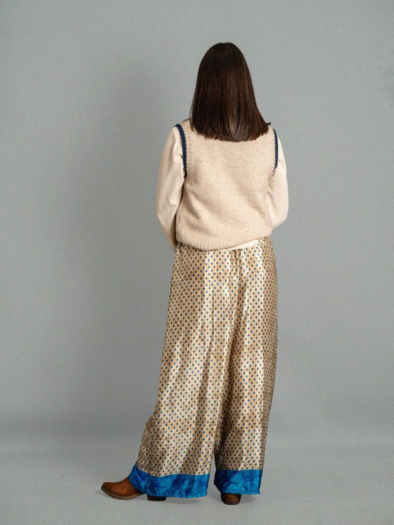 Pantalone SM ocra dettagli blu - Gurgaon