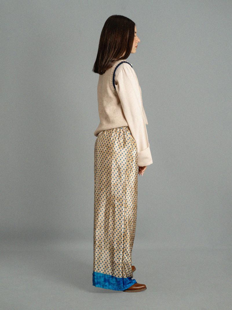 Pantalone SM ocra dettagli blu - Gurgaon