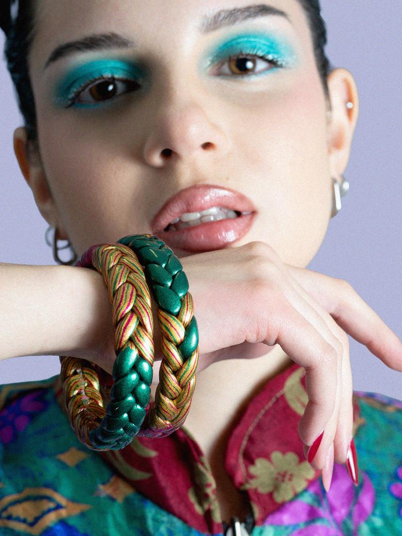 Coppia di Bangle Intrecciati - Large - Ø 7 cm