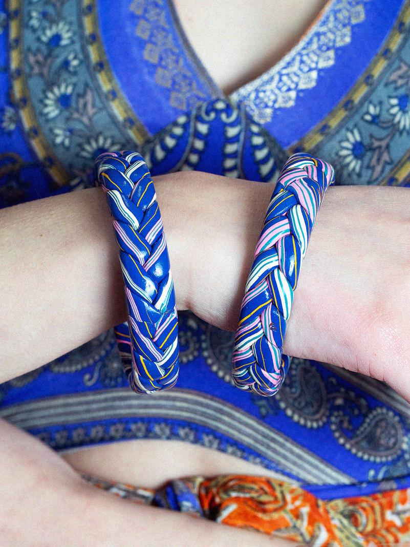 Coppia di Bangle Intrecciati - Small - Ø 6.5 cm