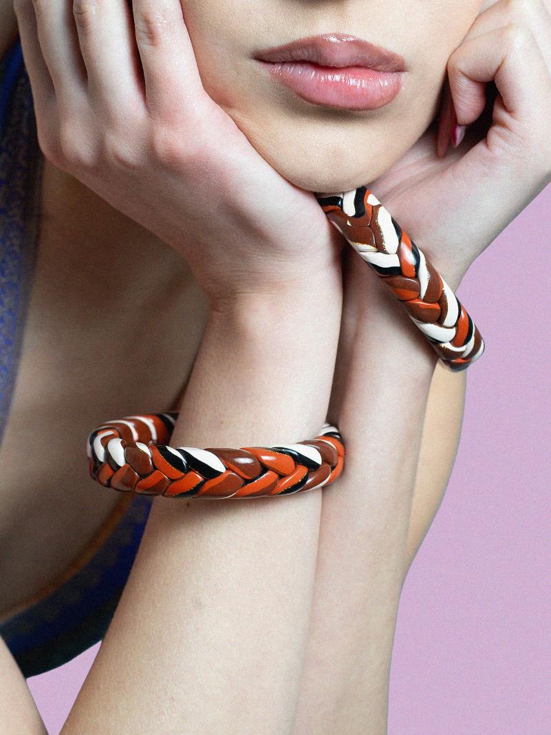 Coppia di Bangle Intrecciati - Small - Ø 6.5 cm