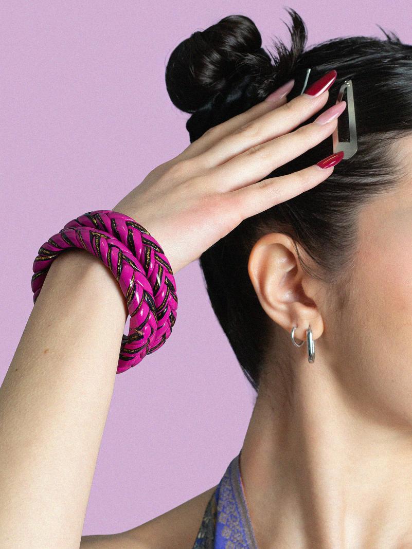 Coppia di Bangle Intrecciati - Small - Ø 6.5 cm