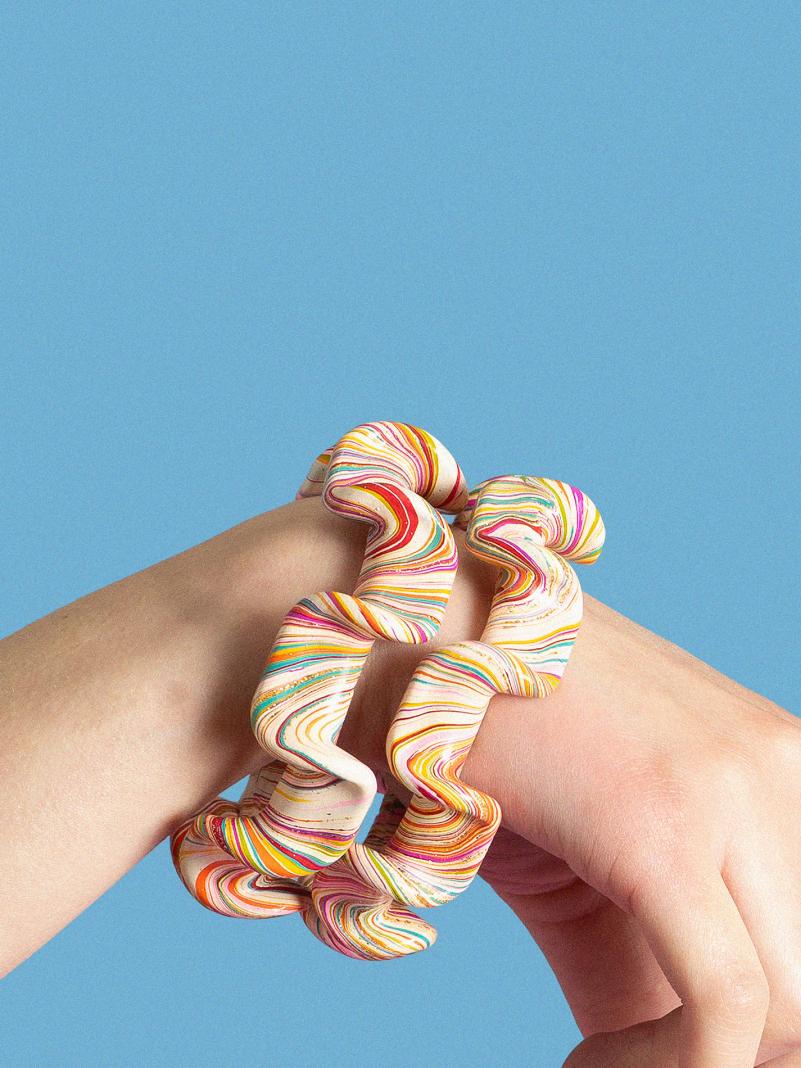 Coppia di Bangle Zigzag - Large - Ø 7 cm