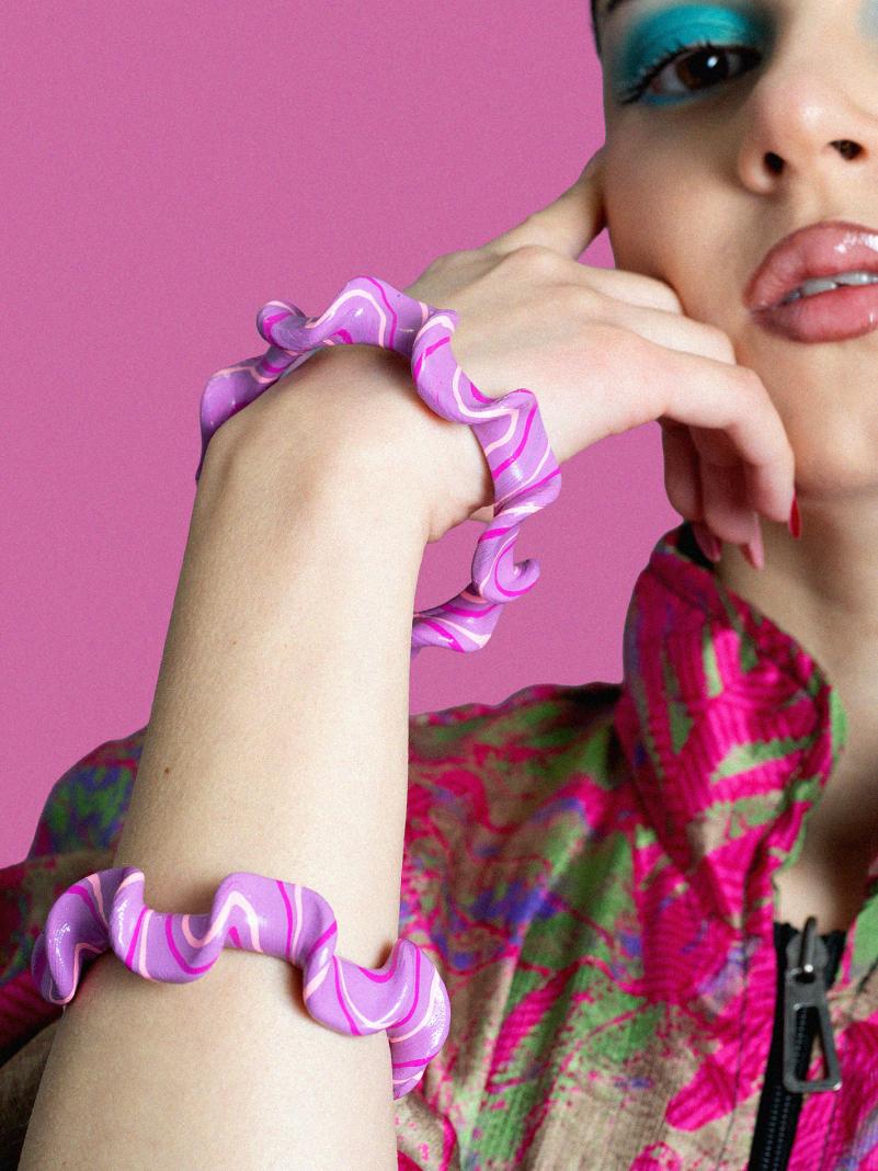 Coppia di Bangle Zigzag - Small - Ø 6.5 cm