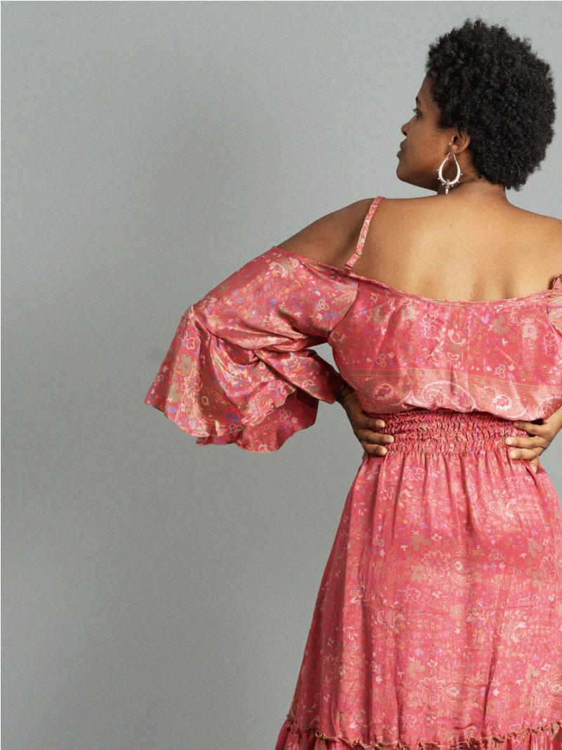 Abito lungo con bretelle rosa - Nagpur