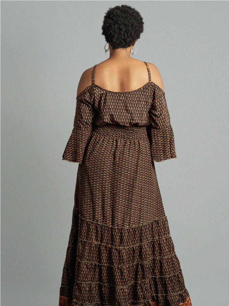 Abito lungo con bretelle nero - Nagpur