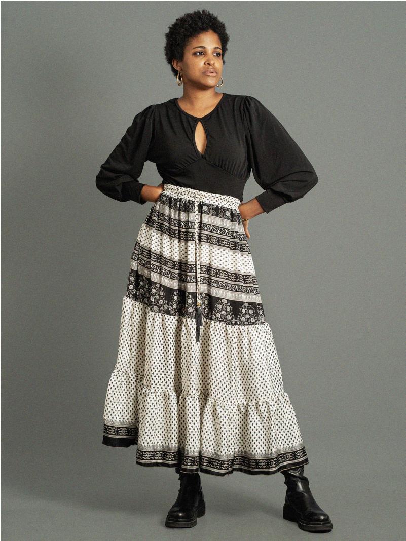 Gonna lunga bianco e nero - Bikaner