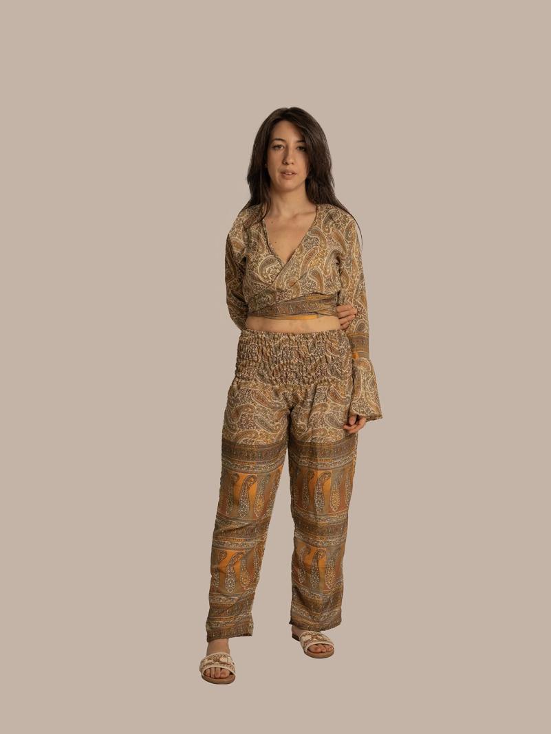 Wrap Top e Pantalone oro – Punjabi