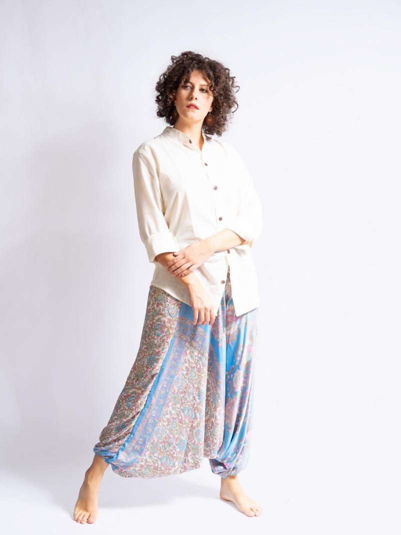 Pantalone afgano celeste e rosa – Goa