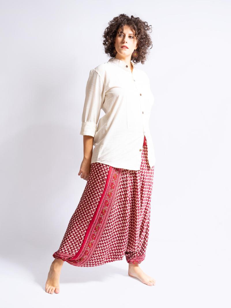 Pantalone afgano bianco e rosso – Goa